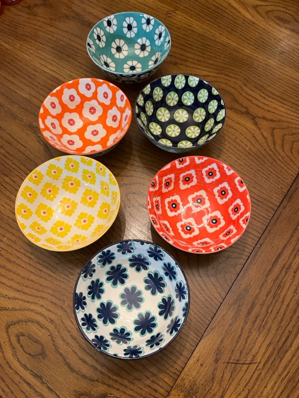 Certified International floral bowls, set of 6